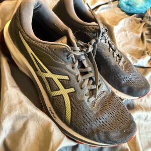 Asics Gray Athletic Running Shoes with Breathable Mesh